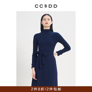 00ccdd女装旗舰店天猫ccdd冬装新款女装时尚简约驼色修身中长款长袖