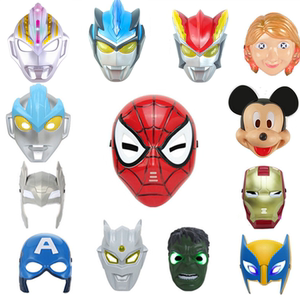 儿童发光卡通面具男女孩玩具动漫蜘蛛侠奥特曼冰雪奇缘公主米老鼠