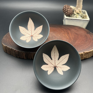 james347033淘宝天福台湾许进财枫叶杯功夫茶杯个人专用全手工紫砂