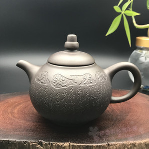包邮台湾陶艺名家 张世奇窑变茶壶 黑金刚 黑美人 心经壶