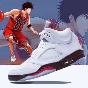 学生实战篮球鞋aj5 流川枫新鲜王子红黄鸳鸯黑蝉翼运动鞋男鞋板鞋