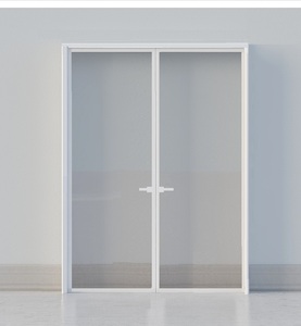 定制定做极简对开门双包细边框无框平开门玻璃铝合金厨卫阳台门