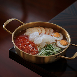 索厨不锈钢韩式冷面锅双耳锅一人食拌饭锅宿舍煮方便面拉面小汤锅