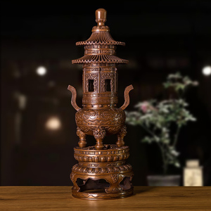 铜德堂 故宫宝鼎三层香薰炉室内家用焚香落地大香炉摆件