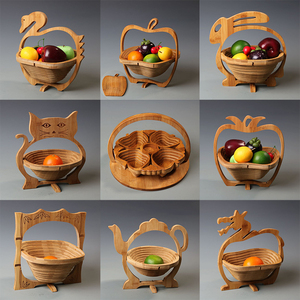 新款竹制水果篮子 折叠水果篮 时尚创意竹篮 水果盆 竹木制品工艺