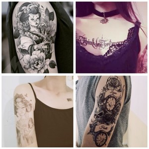 00samfond旗舰店天猫日本歌姬女艺妓花臂纹身贴防水防汗男持久逼真