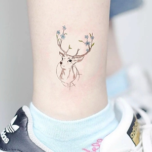 今日之星新款麋鹿纹身贴防水男女持久韩国森系仿真清新小鹿刺青