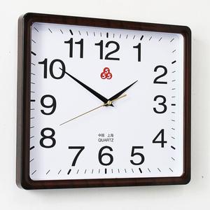 厂家新款降价上海三五牌石英钟555钟表挂钟客厅简约大气方形静音