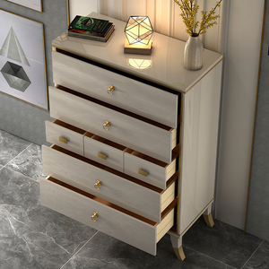 美式轻奢七斗柜烤漆面板时尚现代简约客餐厅高实木抽屉收纳储物柜