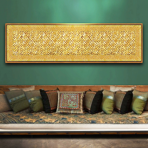 东南亚风情泰式spa会所装饰画酒店餐厅金甲招财壁画客厅玄关挂画