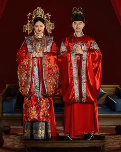 出租明制汉服新娘结婚出门服凤冠霞帔古装秀禾中国传统婚服租借赁