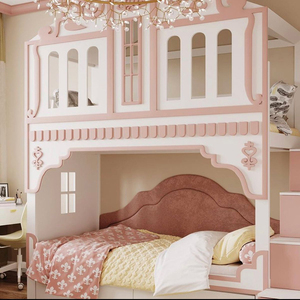 000人付款天猫乐居贝贝实木创意儿童滑梯床定制主题床公主王子欧式