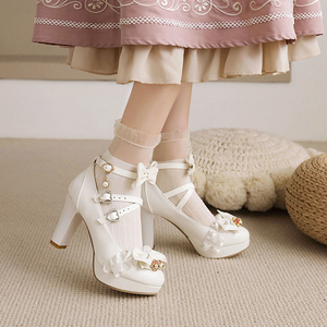 洛丽塔鞋交叉绑带