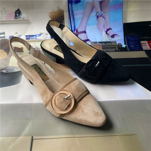 德国正品gabor嘉宝女鞋2021秋季新款凉鞋后空优雅中跟单鞋61.532