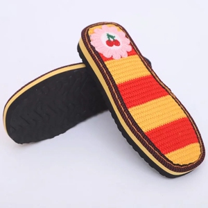 新款毛线绣花拖鞋棉鞋底手工编织防滑牛筋耐磨鞋底子材料