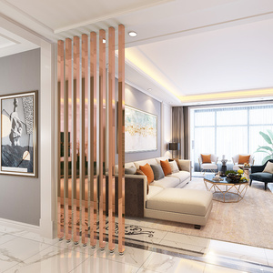北欧现代轻奢不锈钢隔断装饰屏风过道入户客厅立柱格栅玄关隔断墙