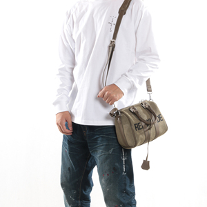 正确最顶readymade细川雄太 刺绣复古军布单肩斜挎包手提包小挎包