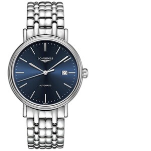 longines浪琴手表瑰丽系列蓝盘钢带石英男表l4.921.4.92.