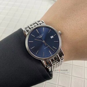 浪琴瑰丽系列 38.5mm蓝盘条钉钢带 l4.921.4.92.6 自动石英男表
