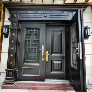 锌合金门别墅大门双开门双层门仿铜门沙门现代乡村防盗门家用农村