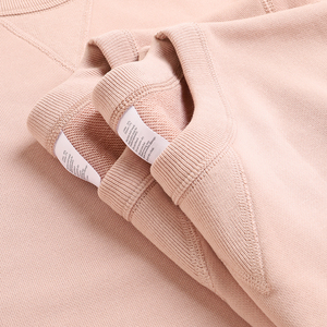 脏粉色340g毛圈重磅纯棉圆领纯色卫衣宽松套头长袖秋冬男女款外套