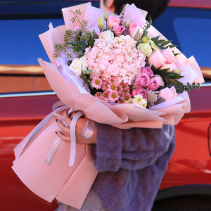 每周上款粉色玫瑰混搭花束送女朋友生日鲜花速递苏州同城送大花束