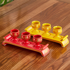佛堂用品财神爷供奉招财仙家酒杯供奉陶瓷酒杯茶杯敬神供杯供水杯