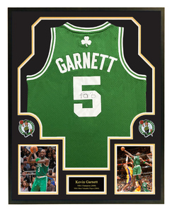 kg加内特亲笔签名球衣 凯尔特人队 含证书 裱框 收藏