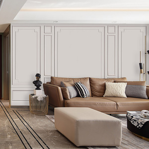 8d北欧石膏线沙发背景墙纸3d立体仿护墙板工作室壁画客厅卧室壁纸