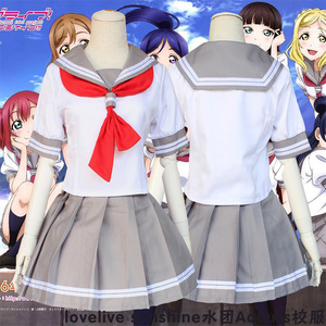 宅漫衣社lovelive sunshine水团aqours短袖校服水手服cosplay女装