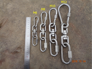 304不锈钢旋转8字环 万向牛头钩 登山弹簧锁扣 狗大铁链配件