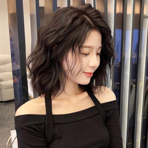 假发女短卷发羊毛卷中长泡面头短发玉米须水波纹烫真人发丝全头套