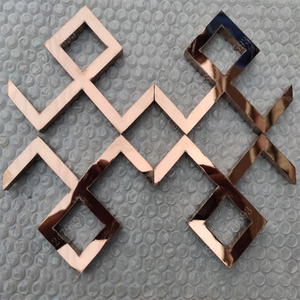 不锈钢个性中式吊顶角花 背景墙镂空花格装饰黄钛金圆弧u型收边条