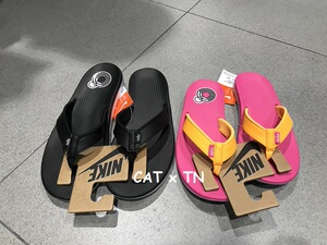 nike耐克 bella kai thong 女款夹脚人字拖鞋 黑粉橘 休闲运动