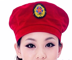 2024春季新款男女儿童兵红色表演帽成人舞台舞蹈演出贝蕾帽幼儿园