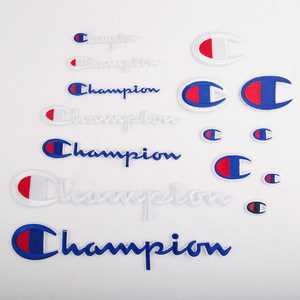 冠军原版质量刺绣布贴大中小号champion品牌logo徽章服装辅料贴花