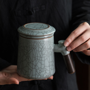 陶瓷茶水干湿分离马克杯带盖办公室创意泡茶过滤茶漏杯子礼盒送人