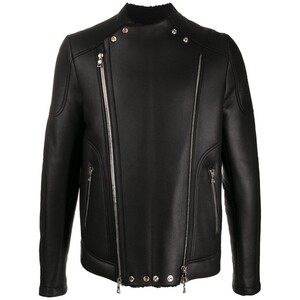 balmain/巴尔曼男士黑色拼接皮夹克 200916ff1416