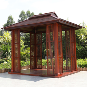 菠萝格木凉亭户外实木屋简易别墅花园庭院防腐木室外楼顶休闲亭子