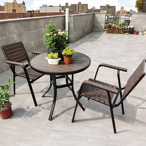 户外桌椅庭院花园防腐木桌椅小阳台茶几三件套室外摆休闲塑木桌椅