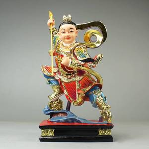 哪吒三太子神像中坛元帅通天太师寺庙供奉道教摆件红孩儿佛像12寸