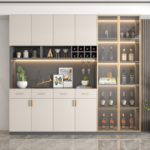现代简约酒柜餐边柜一体客厅靠墙鞋柜酒柜组合通顶餐厅储物柜定制