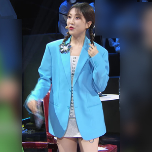 蒙面舞王3张纯烨同款蓝色西装外套时尚百搭简约潮气质女私人定制