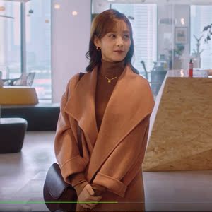 了不起的女孩陆可李一桐同款棕色毛呢外套中长款时尚休闲私人定制