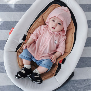 儿童百搭上衣宝宝纯棉衣服0-1岁幼童纯色轻薄拉链衫0长袖连帽外套