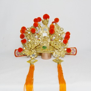 台湾精品漆线雕神明帽状元文官帽状元冠状元爷虎爷帽盔