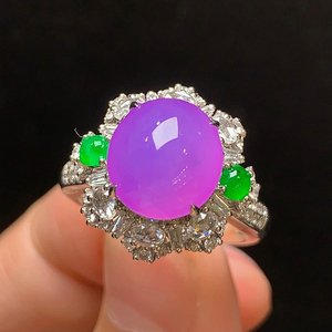 翡翠蛋面戒指玻璃种