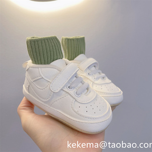 春秋男女宝宝0-1岁高帮婴儿软底防滑运动新生儿鞋防掉跟学步单鞋