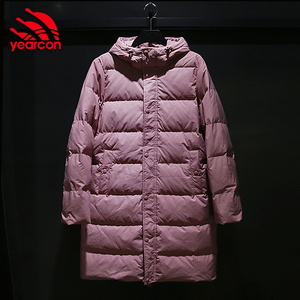 意尔康2020冬季新款羽绒服女长款修身连帽轻质白鸭绒户外运动休闲