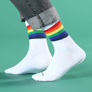 夏季薄款ins潮长袜袜子男街头潮流白色防臭吸汗纯棉夏日男中筒袜